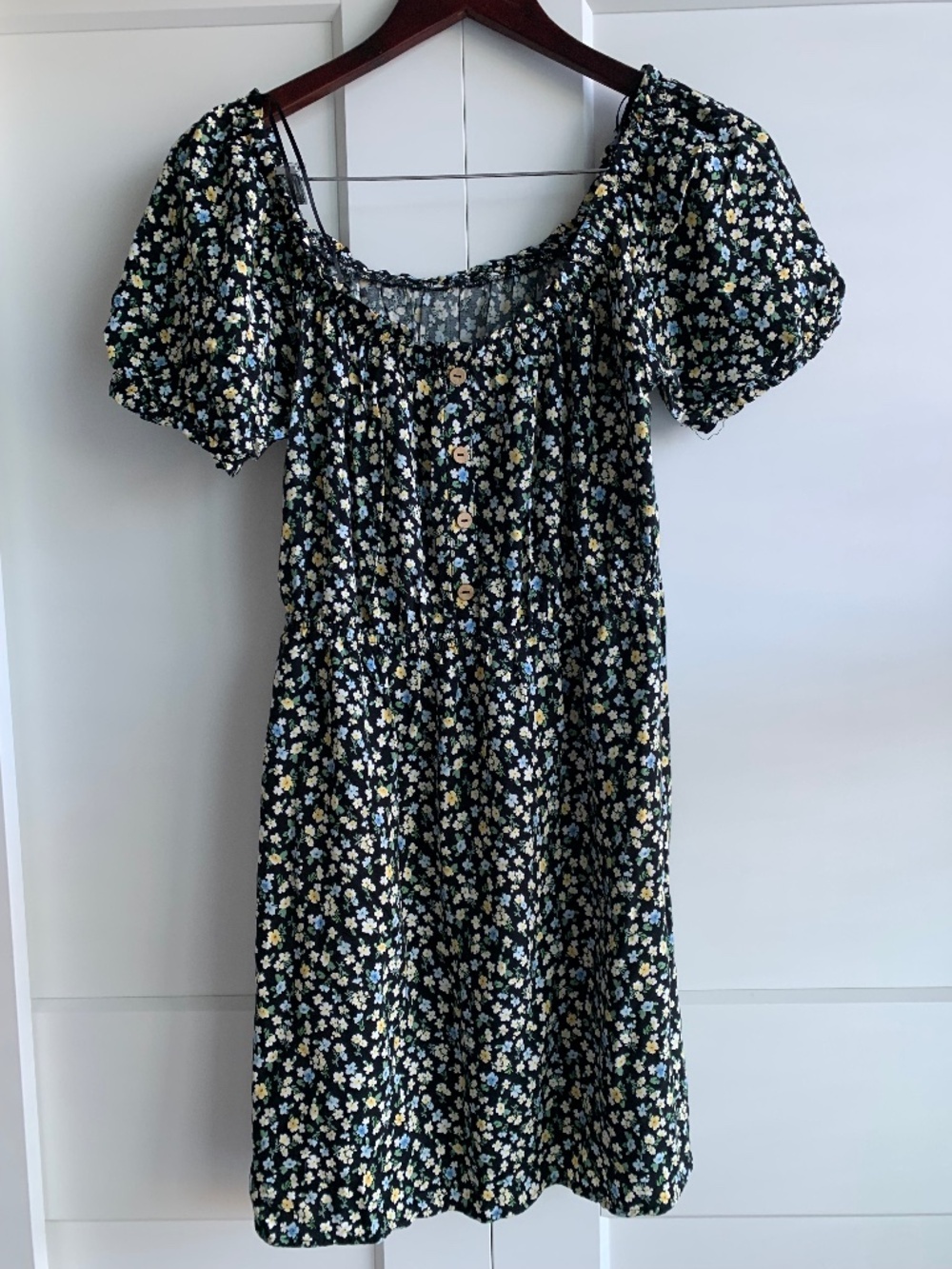 Smocked summer floral Midi Dress size M